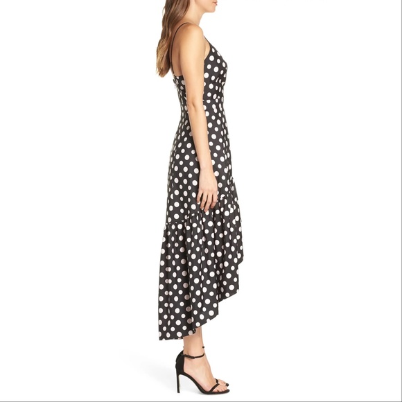 Eliza J Black and White Polka Dot High Low Dress - Picture 10 of 12